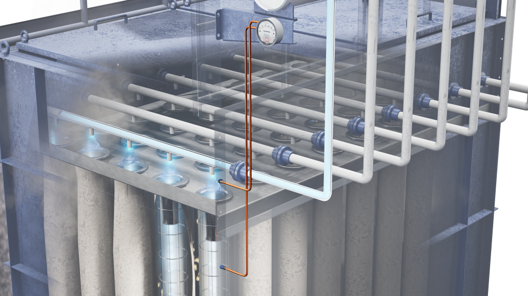 Differential Pressure gauge pulse yet dust collector