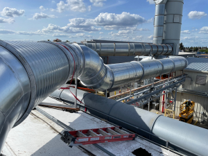 Ductwork installed in the outside of the facilities