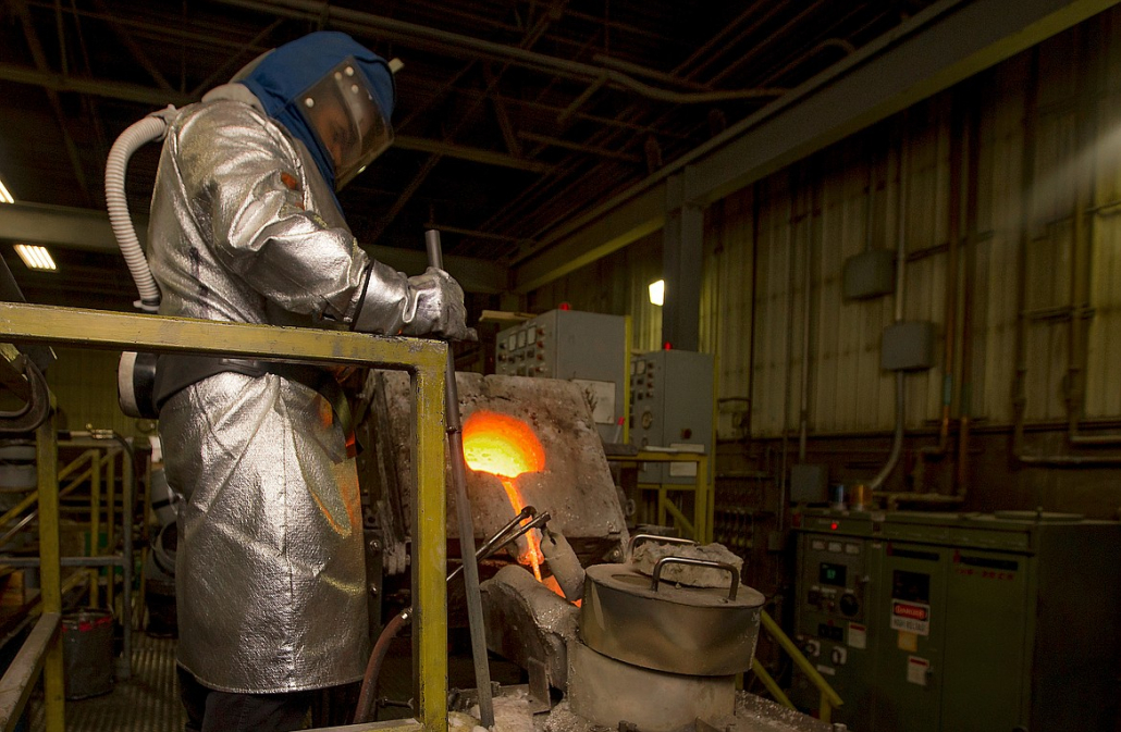 Worker at a metal foundry