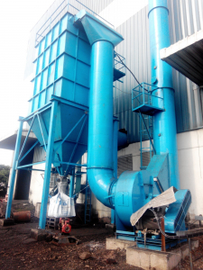 Baghouse dust collector and fan