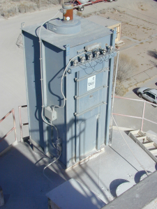 Bin vent pulse jet baghouse silo