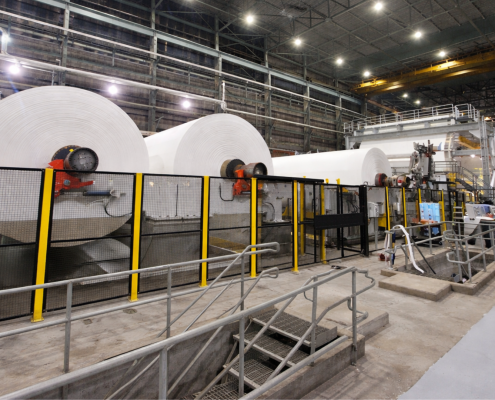 In paper mills, cutting, slitting, die-cutting, rewinding, conveying, baling, and finishing all generate fine particles that disperse quickly if capture velocities drop even slightly.