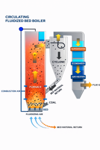 Circulating fluidized bed boiler system
