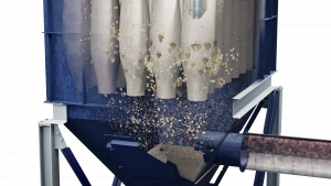 dust cake detaching from bags